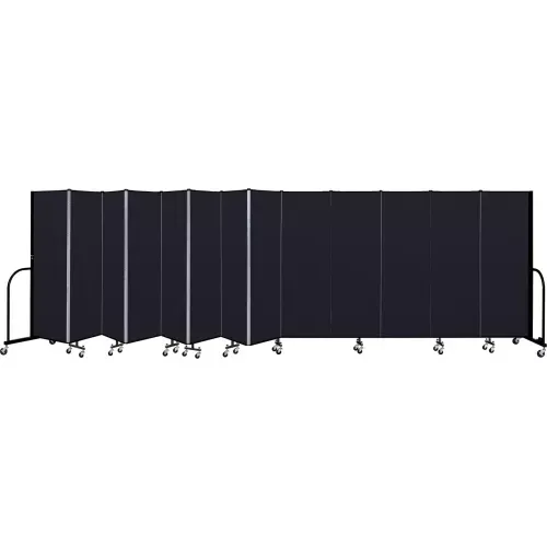 screenflex-portable-room-divider-13-panel-6-h-x-24-1-w-charcoal-black Screenflex Portable Room Divider - 13 Panel - 6'H x 24'1"W -Charcoal Black