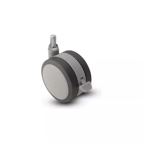 shepherd-threaded-stem-soft-tread-caster-with-brake-75mm-dia-3-8-16-x-1-stem-gra Shepherd Threaded Stem Soft Tread Caster with Brake - 75mm Dia. 3/8-16 x 1 Stem Gray