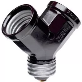 single-to-twin-lampholder-adapter-black Single to Twin Lampholder Adapter, Black