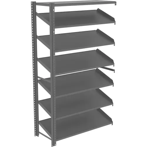 sloped-flow-shelving-add-on-48w-x-18d-x-84h-gray Sloped Flow Shelving Add-On 48W x 18D x 84H Gray