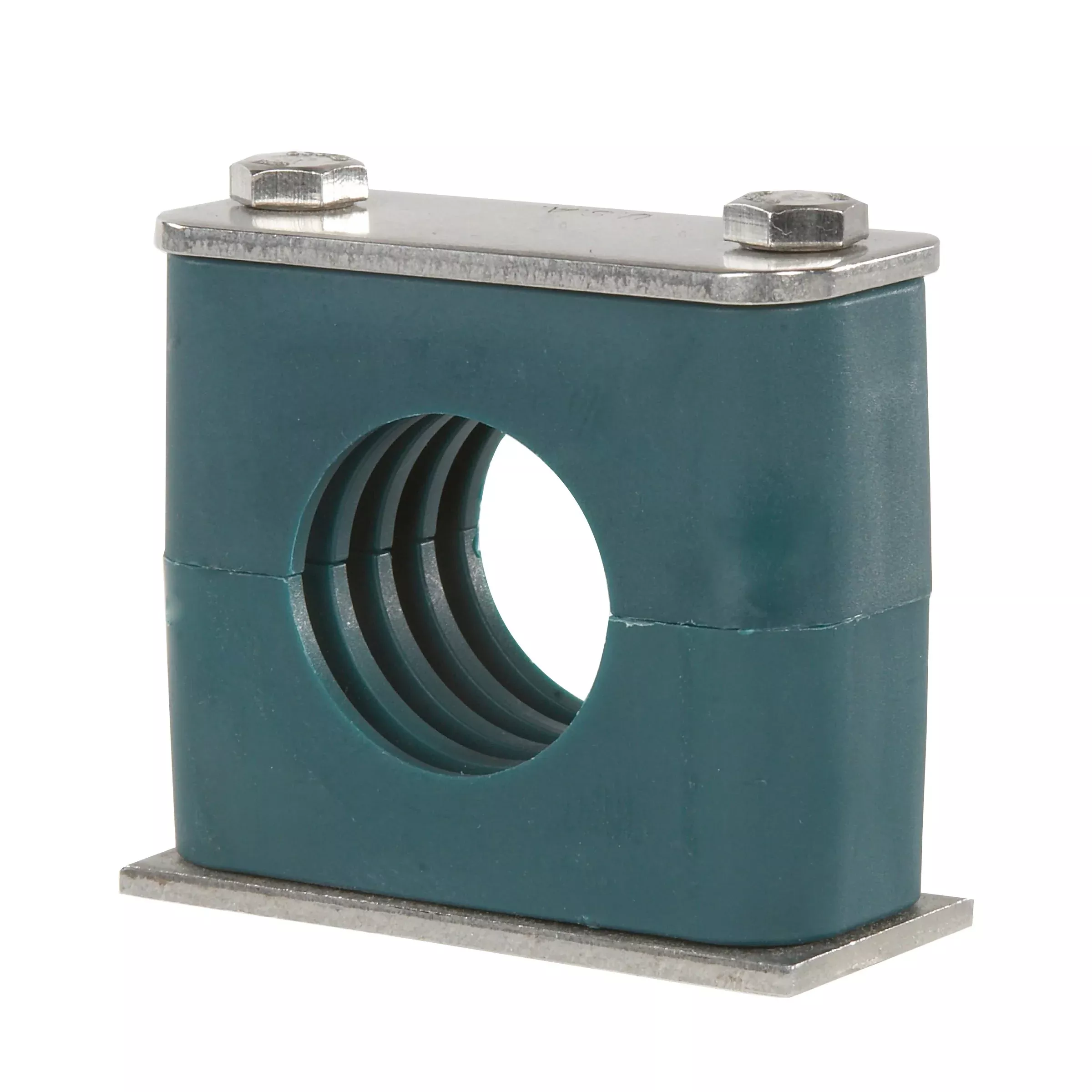 sp-322-pp-dp-as-u-w10-stauff-clamp-single-weld-plate-0-875-inch-22mm-od-7-8-tube SP-322-PP-DP-AS-U-W10 : Stauff Clamp, Single Weld Plate, 0.875 inch (22mm) OD, for 7/8" Tube, Green PP Insert, Profiled Interior, Carbon Steel