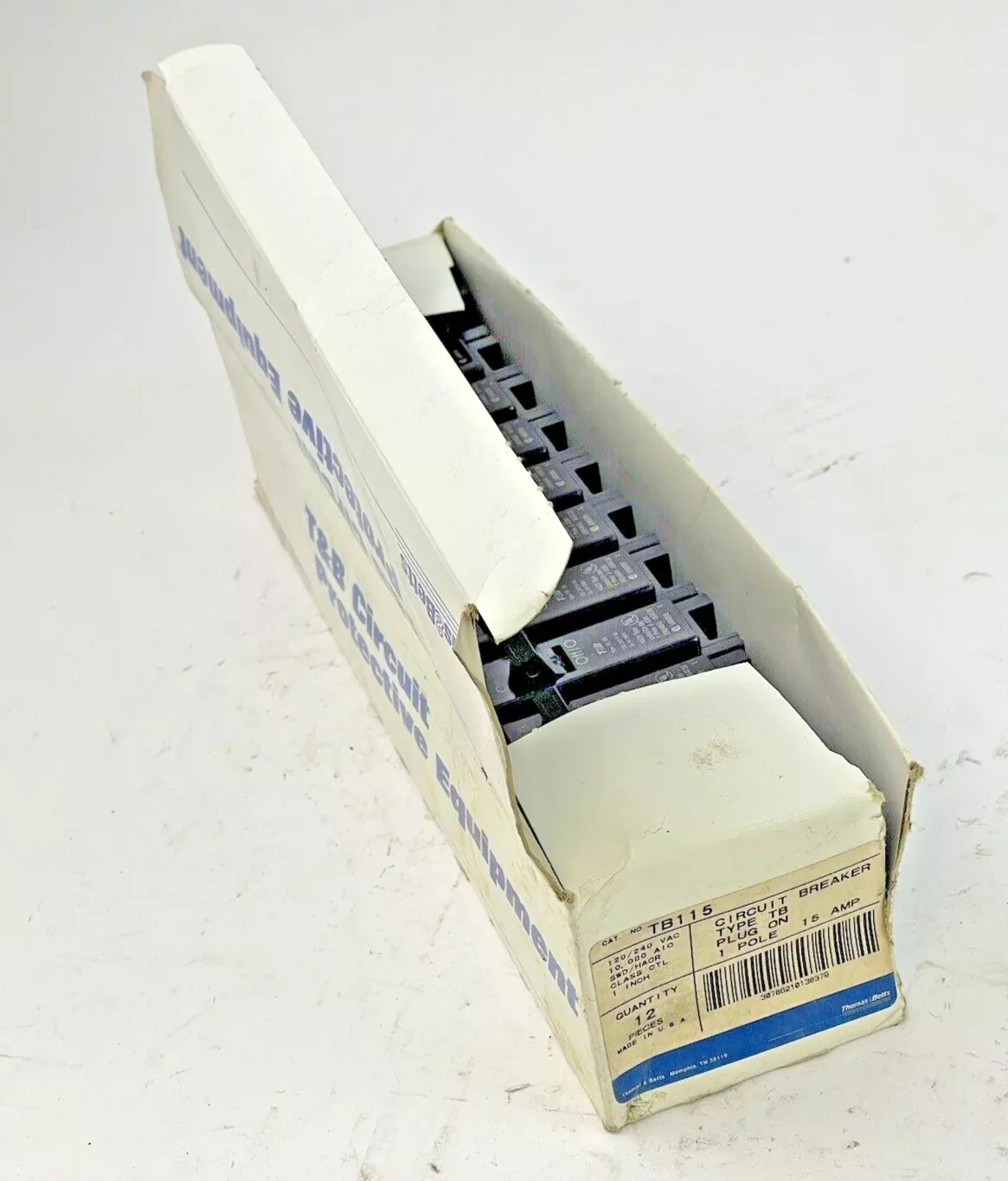 T&B THOMAS&BETTS *BOX OF 12* - TB115 - CIRCUIT BREAKERS - 15A/1POLE/240VAC - NEW