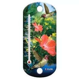 Thermometer, Hummingbird, Suction Cup, 8-In.