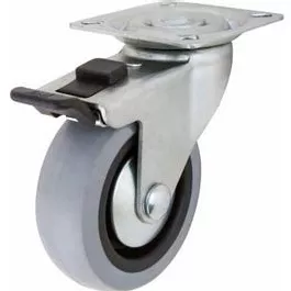 TPR Swivel Caster With Brake, 3-In.