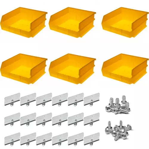 triton-products-large-pegboard-hanging-bin-system-6-pc Triton Products Large Pegboard Hanging Bin System, 6 pc