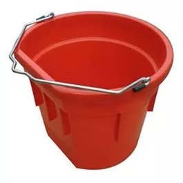 Utility Bucket, Flat Sided, Red Resin, 20-Qts.